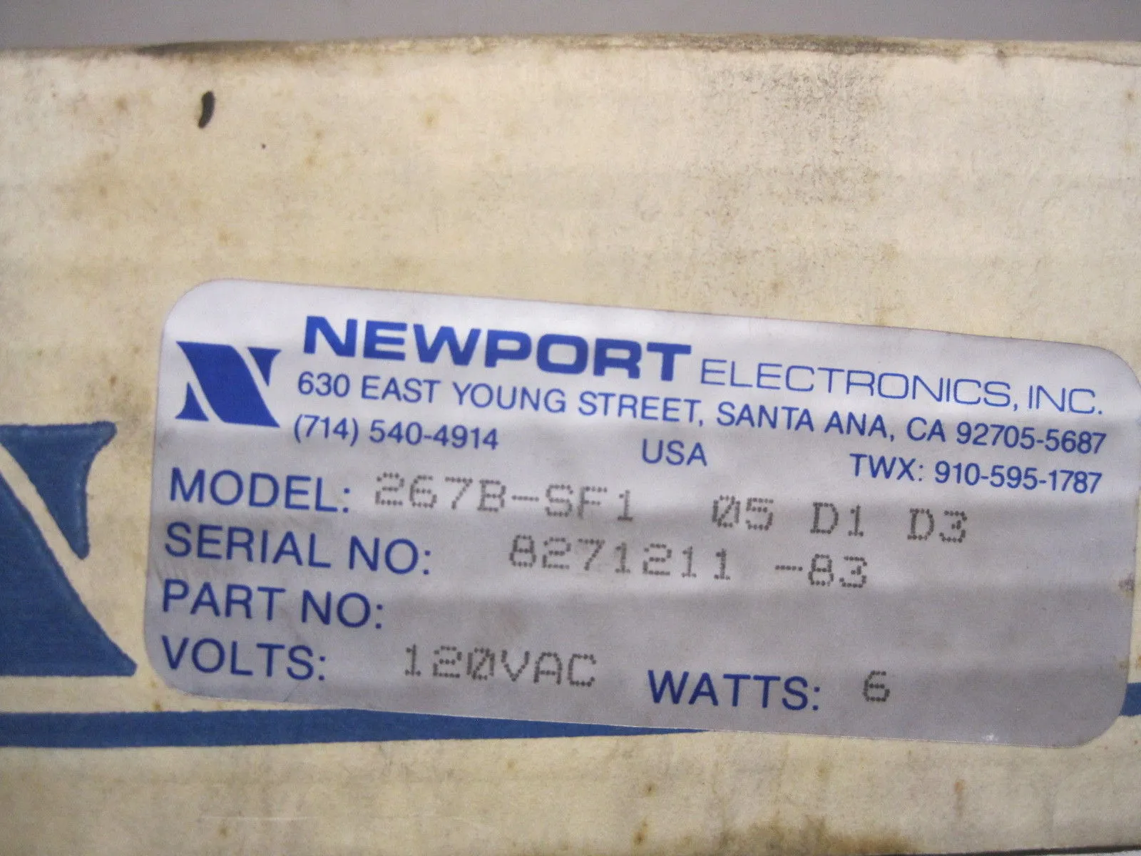 New Newport Electronics 267B-SF1 Meter 267BSF1