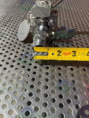 USED PBM SIC-D6F-G-CG166L STAINLESS STEEL BALL VALVE W/ 1" SANITARY TO STRAIGHT TUBE