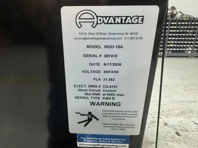 New | in-Stock 2026 ADVANTAGE MGD-10A Chillers Massachusetts US | Absolute Machinery #1276760
