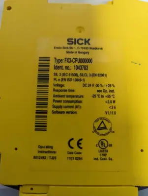 Used SICK FX3-CPU000000 Industrial Controls Ohio US | Surplus Asset Holdings #1295333