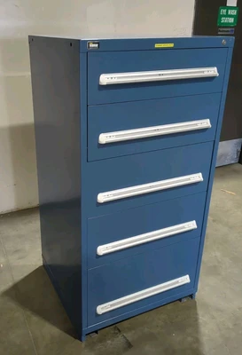 Stanley Vidmar 5 Drawer Industrial Tooling Cabinet Storage Cabinet 59"X28"X30"
