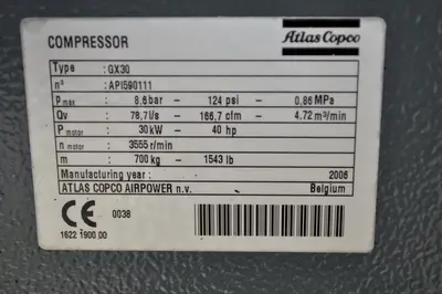 USED 2006 ATLAS COPCO GX30FF