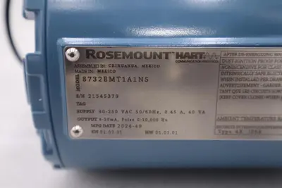 ROSEMOUNT HART 8732EMT1A1N5 / 8732EMT1A1N5 - NEW - STOCK 3108CC