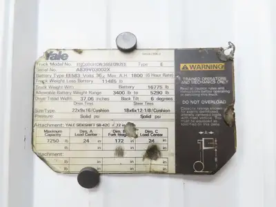 Yale Forklift Display Battery Level Hour Meter & Light Indicator Off ERC080