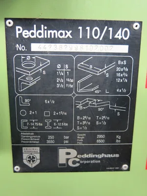 Peddinghaus Peddimax 110/140 Hydraulic Ironworker