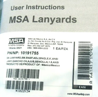 NEW MSA 10191755 LANYARD