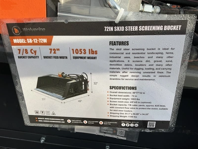 Used WOLVERINE SB-12-72W 72” SKID STEER SCREENING BUCKET Skid Steer Buckets Michigan US | Miedema Asset Management Group #1487918