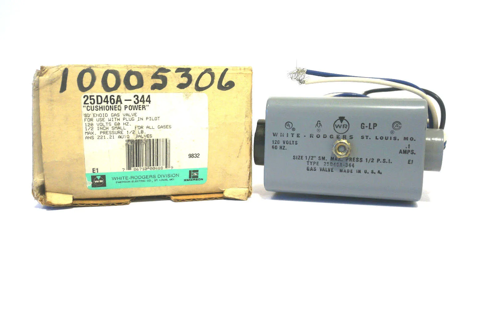 NEW WHITE RODGERS 25D46A-344 SOLENOID GAS VALVE 25D46A344