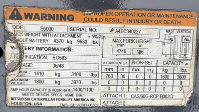 USED 2007 CAT E6000