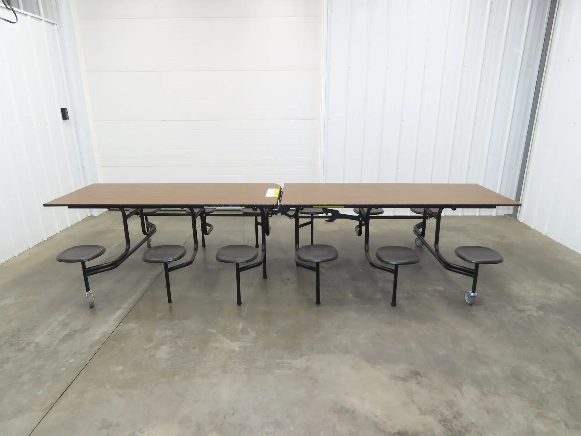 Uline H-9855MAP Mobile Cafeteria Table 12' L 30" W Rectangular 12 Stool Lunch