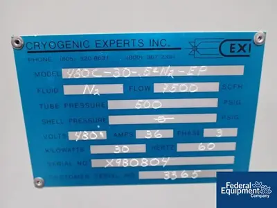 Used Cryogenic Experts Cryogenic Experts Cexilectric Vaporizer, Model 480C-30-5-N2 Processing (misc) Ohio US | Federal Equipment Company #1545546