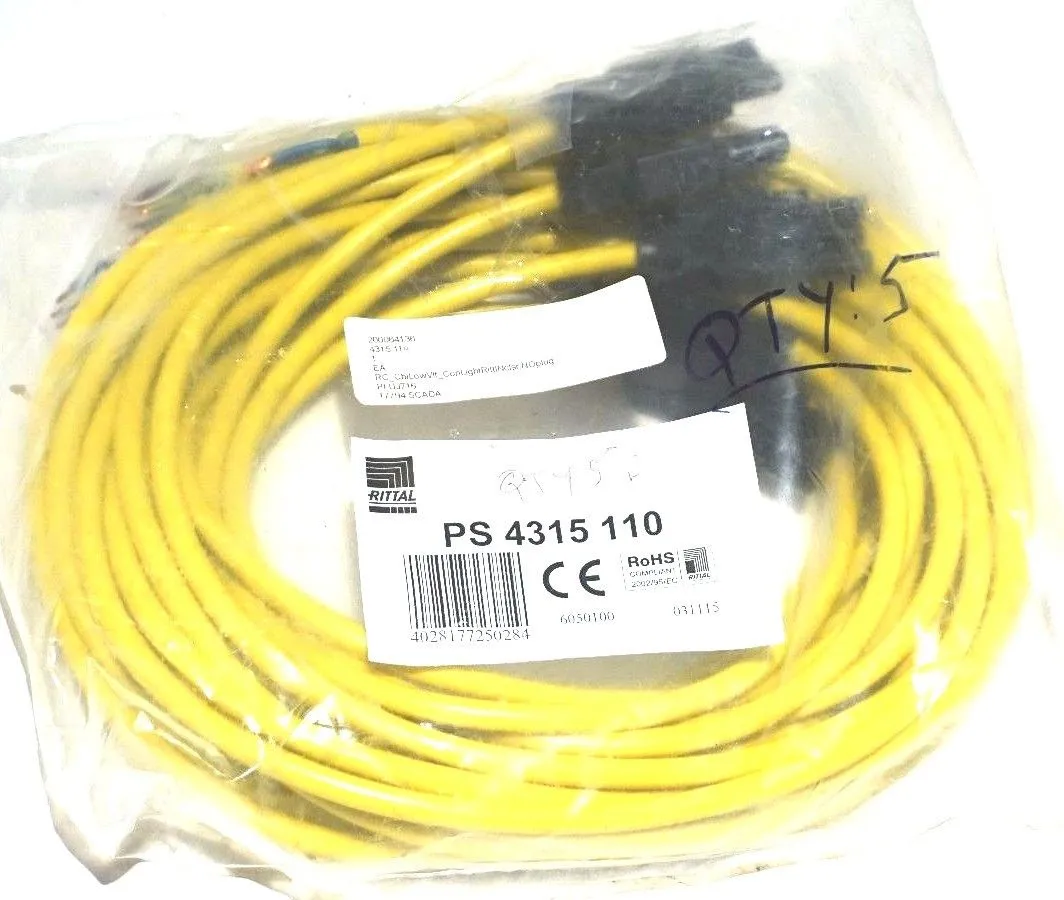 5 NEW RITTAL PS-4315-110 POWER SUPPLY CABLES PS4315110