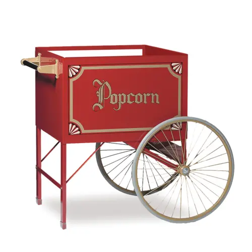 Gold Medal 3118PC Medium Popcorn Cart w/ Heavy Duty Wheels & Storage Compartment, Red