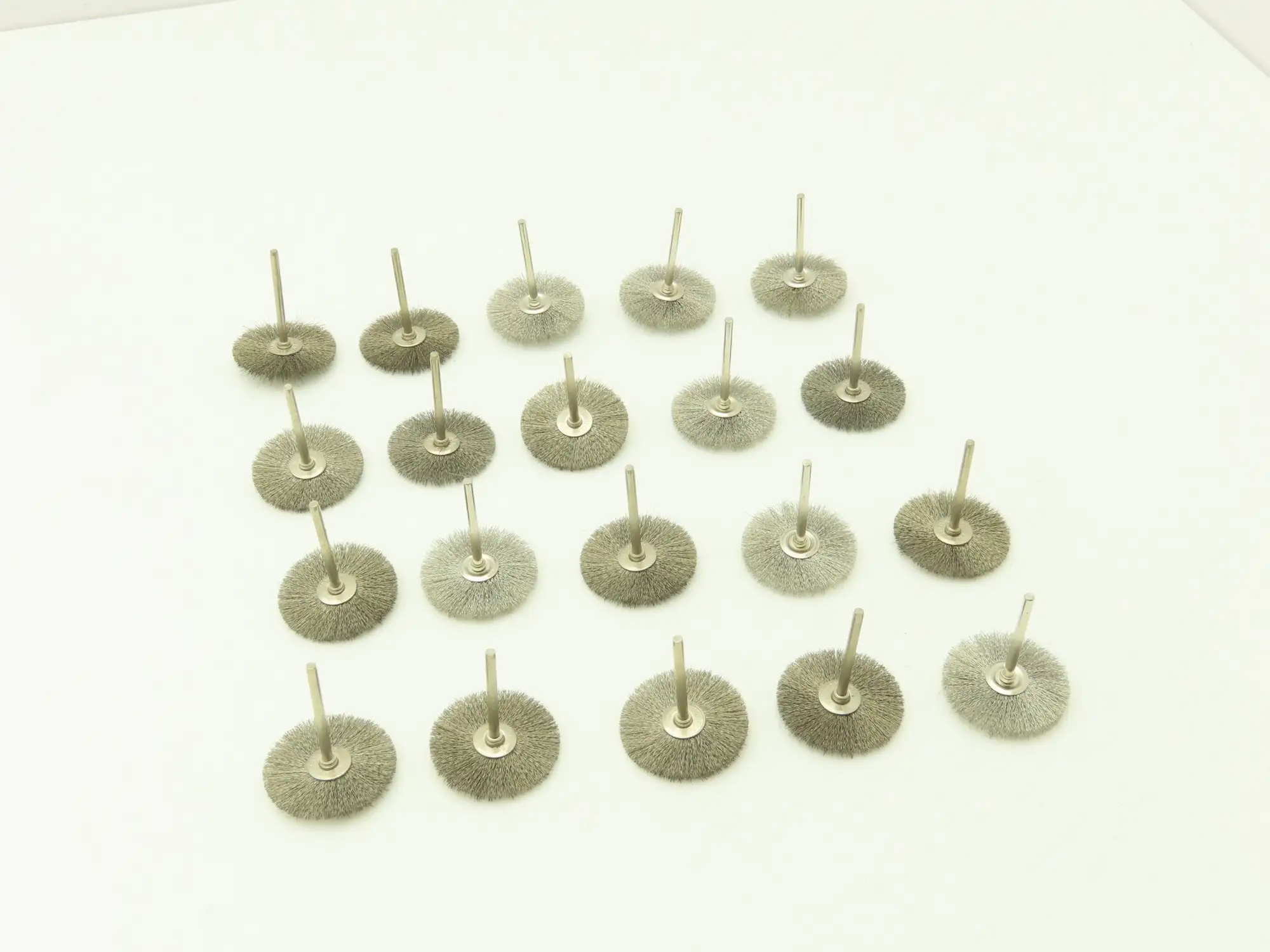 1-1/2" Crimp Wire Stainless Fine Brush Wheel 1/8" Shank Drill  Lot of 20
