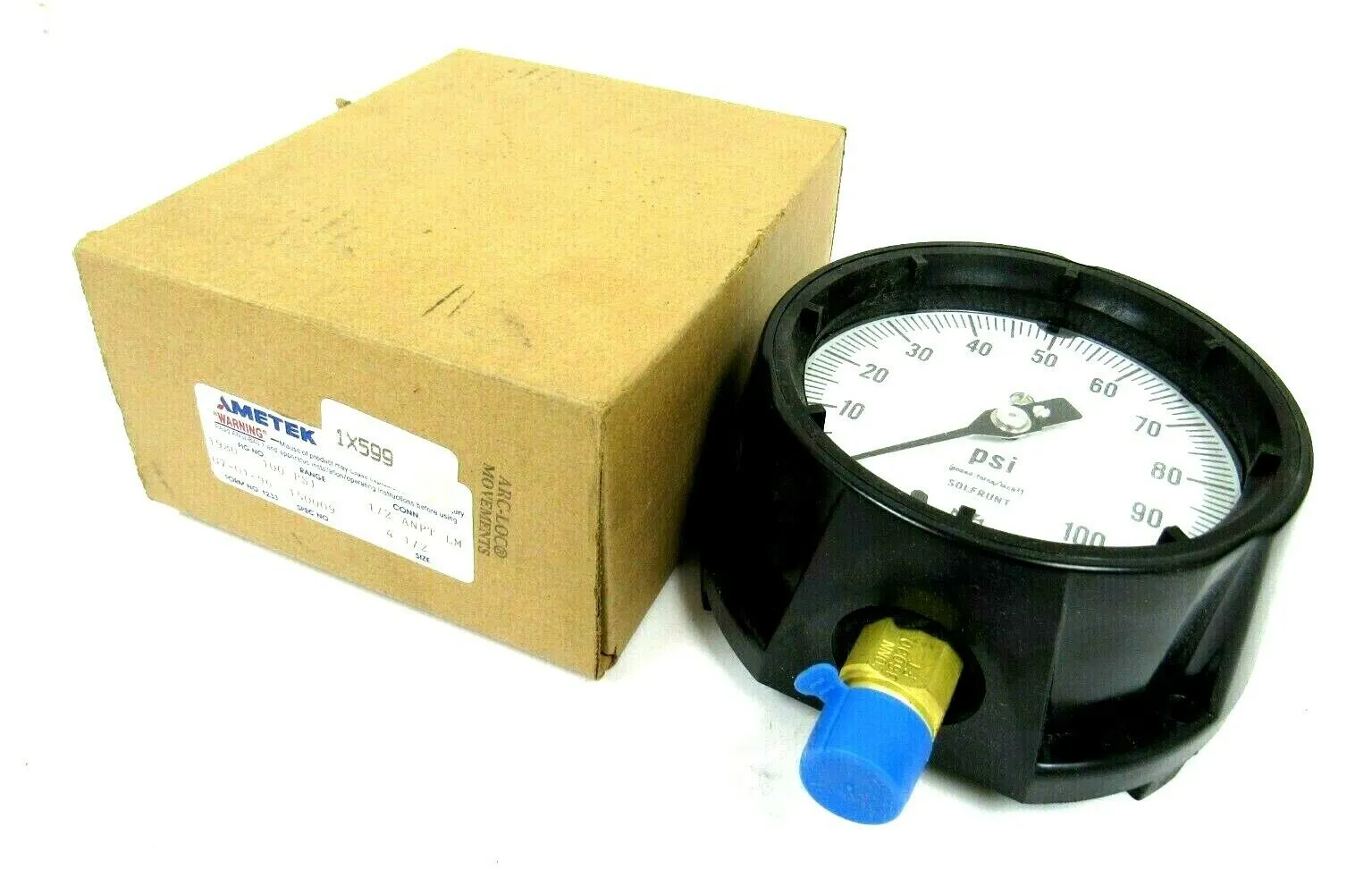 NEW AMETEK 150009 PRESSURE GAUGE 4-1/2" 100PSI 1980-150009