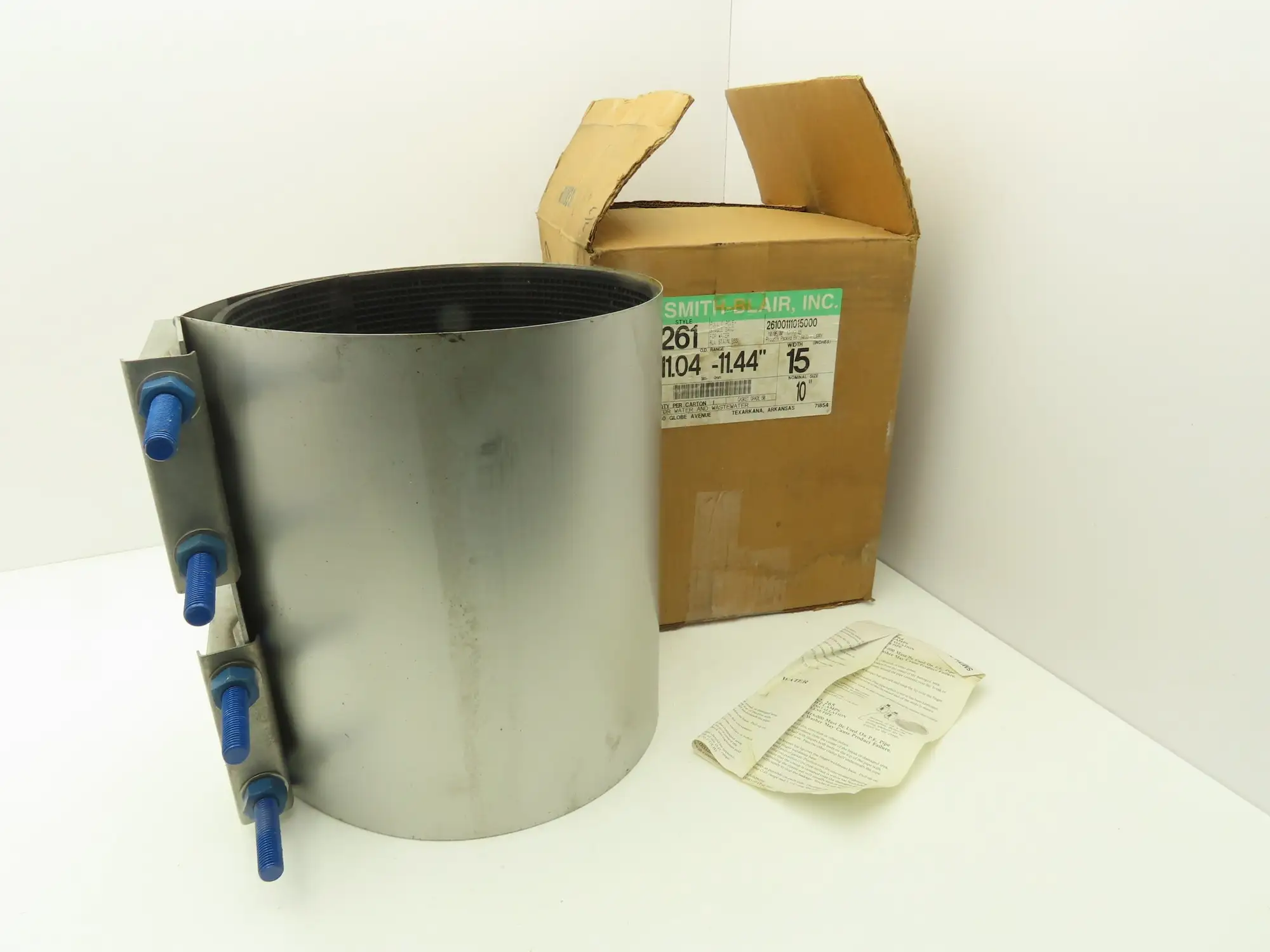 Smith Blair 26100111015000 Stainless Steel Pipe Repair Clamp 10" 4-Bolt 15" Wide