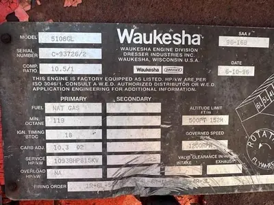 USED 1996 WAUKESHA L5108GL