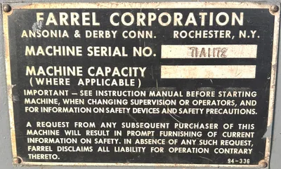 Farrel 6”x13” Mill, Item # 1974