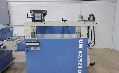 USED 2007 MBO PAPER FOLDER W/ UW UNWINDER, PANEL SHEETER SVC 520C, AND VERTICAL STACKING SVC 520S