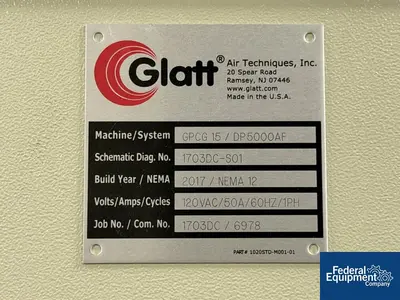 Used Glatt Glatt GPCG 15 Fluid Bed Dryer Fluid Bed Dryers Ohio US | Federal Equipment Company #1337776