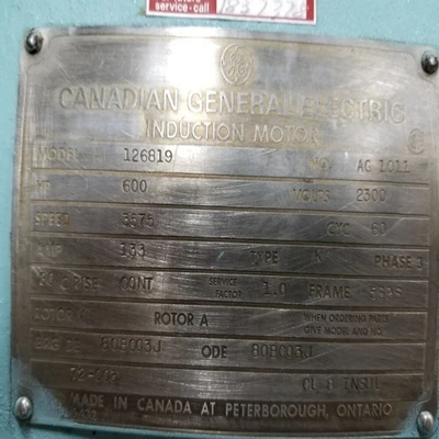 General Electric 600 HP Electric Motor