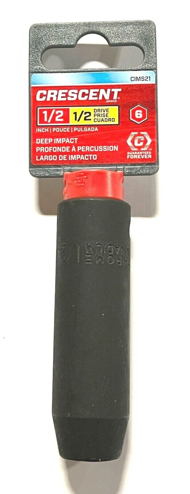 Crescent 1/2" Drive 1/2" Deep Impact Socket 6 Point Black Oxide CIMS21