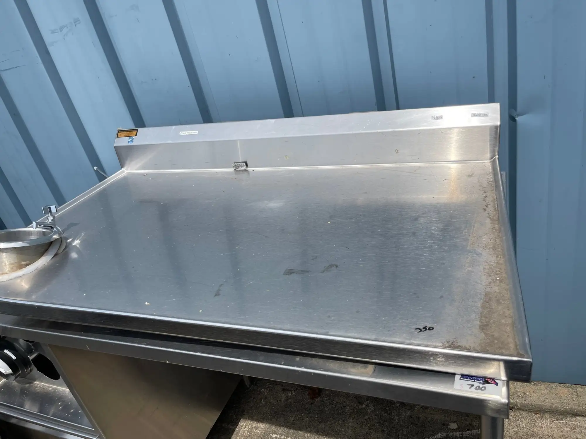 Used Falcon Restaurant Supply Used 48" Stainless Steel Table Top with Sink - SS98 Sinks Illinois US | Falcon Restaurant Supply #1376034