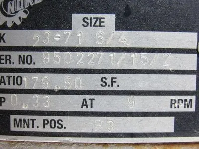 Nord Gear SK23-71 S/4 Inline Foot Mount Gearmotor 179.50:1 Ratio 9RPM Out
