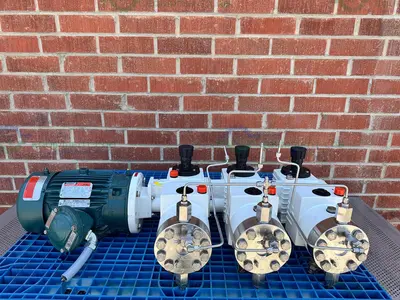 Used LEWA LDC 3 WATERLIKE DIAPHRAGM METERING PUMP W/ RELIANCE ELECTRIC 2.4 HP MOTOR Pumps (Metering) California US | Equipment Lab #1302394