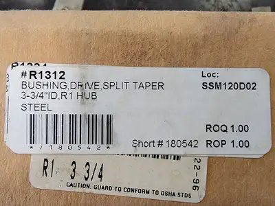 Split Taper Bushing R1312 R1 3-3/4