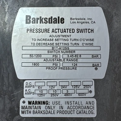 NEW Barksdale B1T-A12SS