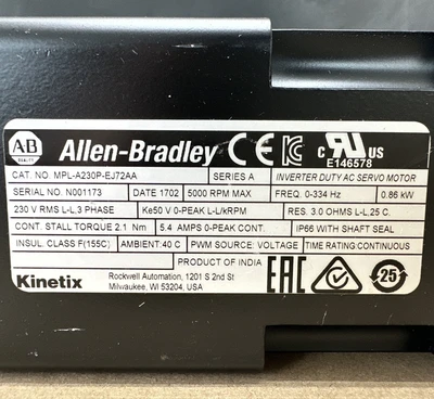 NEW Allen-Bradley MPL-A230P-EJ72AA