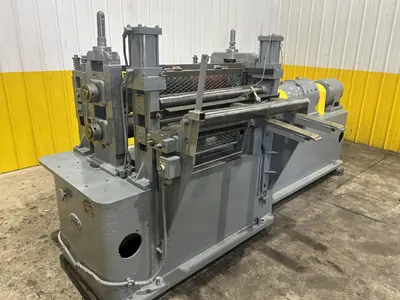 36”  YODER MODEL #M3 POWERED SLITTING HEAD w/ POWERED FEED & HOLD DOWN ROLLS : STOCK #22953