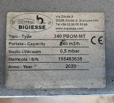 USED 2020 GENERAL BIGIESSE 340 PBOM-MT