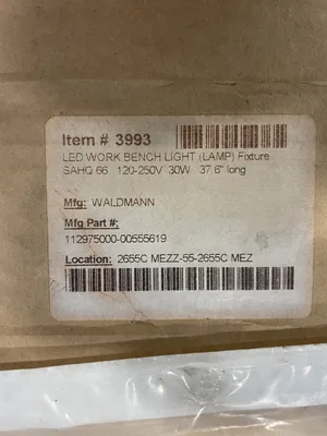 Waldmann SAHQ 66 LED Tube Machine Light 30W 4000k 37.6” L x 7.4” W -NIB