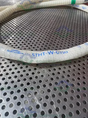 USED SANI TECH STHT-W-0750 96" SILICONE HOSE W/ 3/4" SANITARY FITTING