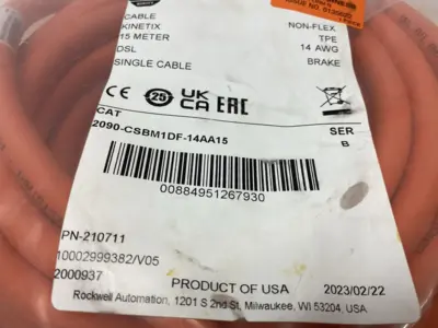 NEW ALLEN-BRADLEY SER. B KINETIX SINGLE CABLE, 15M DSL NON-FLEX