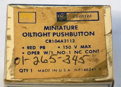 NEW GENERAL ELECTRIC CR104A3113 PUSHBUTTON