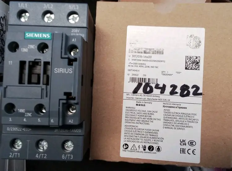 New | in-Stock Siemens SIEMENS 3RT2036-1AM20 PLC Contactors US | Infinity wholesale & Supply LLC #1305715