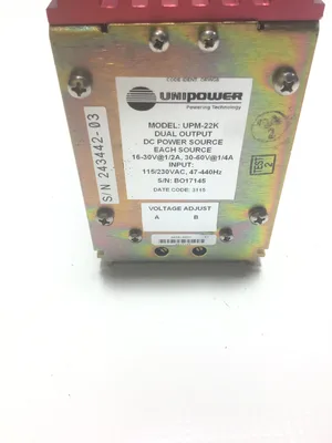 Unipower UPM-22K Dual Output DC Power Source