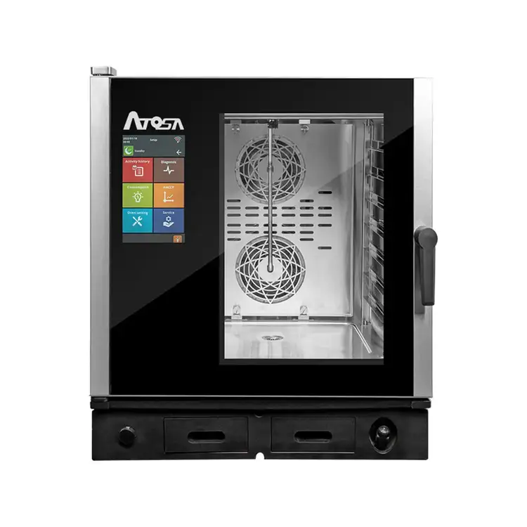 New | in-Stock Atosa New Atosa AEC-0711E Smart Touch Electric Combi Oven, Fits 7 Half Size Pans, 208/240v Ovens Illinois US | Falcon Restaurant Supply #1375313
