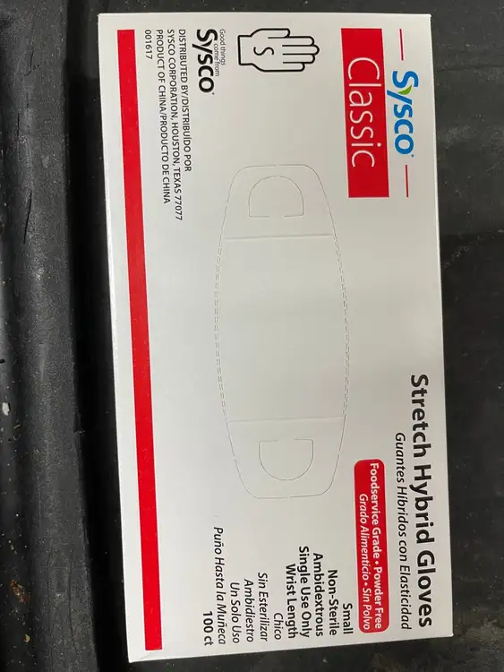 New | in-Stock Sysco New Gloves, Sysco, Classic Vinyl - Small - 100/box Gloves Illinois US | Falcon Restaurant Supply #1376157