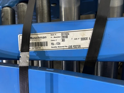 Buschman 303 Roller Conveyer set, Width: 22", Length: 9' curved
