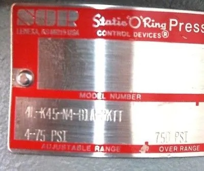 NEW STATIC O RING 4L-K45-N4-B1A-PKTT PRESSURE SWITCH 4LK45N4B1APKTT