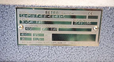 NEW BETA CI-P918F-BIB-BI-KI-C PRESSURE SWITCH CIP918FBIBBIKIC