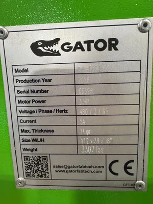 2026 GATOR FAB G4L-ECO 1502 Plate Bending Rolls including Pinch | THREE RIVERS MACHINERY (8)