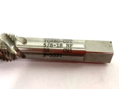 USED BESLY TURBO-CUT 5/8-18NF HS GH5 SPIRAL FLUTE TAP 4-FLUTE