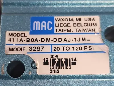 MAC 411A-B0A-DM-DDAJ-1JM + DMB-DDAJ-1JM + P5303-1321000 Loc6C11