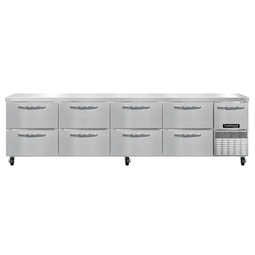 Continental RA118N-D 118" Worktop Refrigerator W/ (5) Sections, 115v