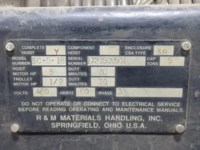 USED R & M MATERIALS HANDLING INC. SC 518